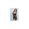 Nuisette noire fendue poitrine dentelle 